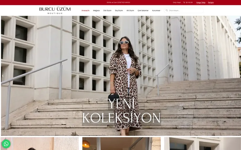Burcu Üzüm web sitesi ana sayfa ekran görüntüsü