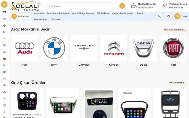 Celali Tuning web sitesi ana sayfa ekran görüntüsü