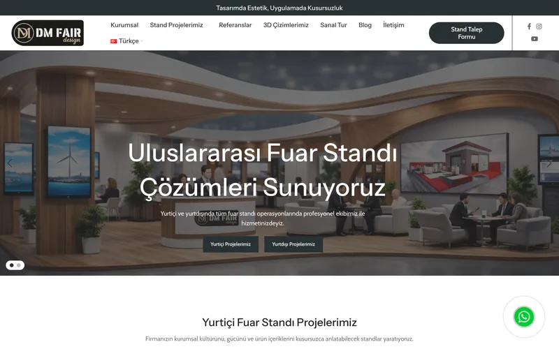 DM Fuar web sitesi ana sayfa ekran görüntüsü