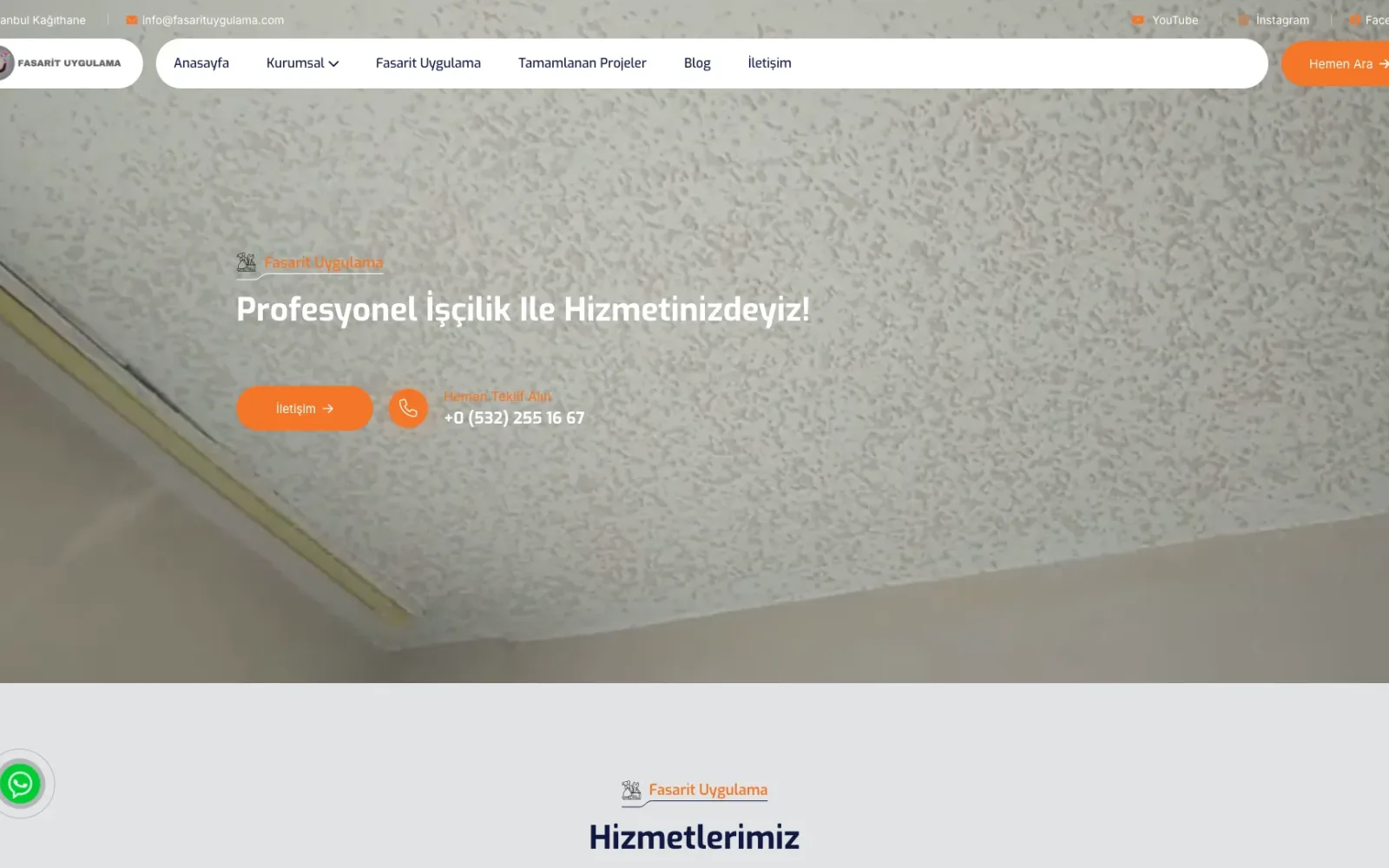 Fasarit Uygulama web sitesi ana sayfa ekran görüntüsü
