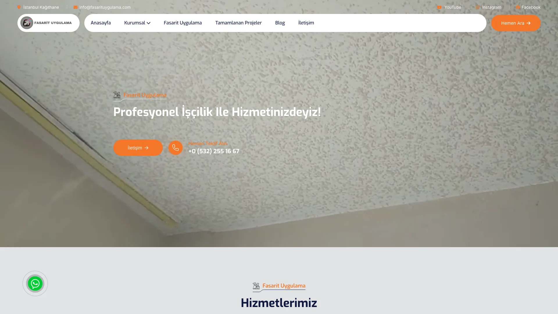 Fasarit Uygulama web sitesi ana sayfa ekran görüntüsü