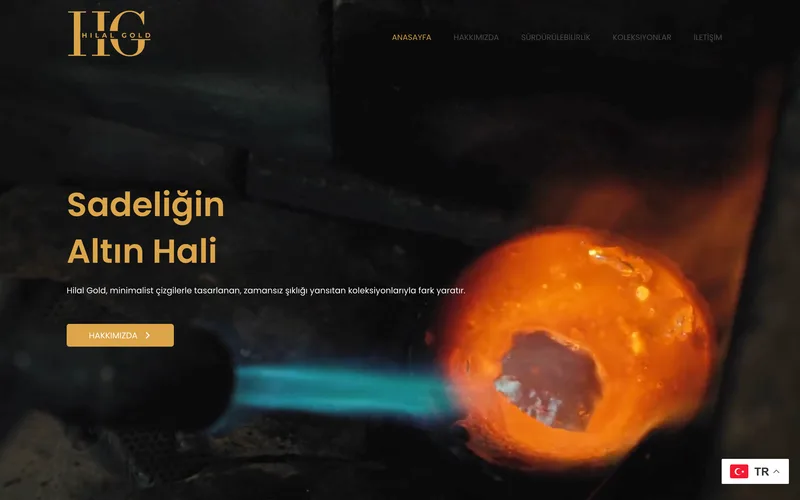 Hilal Gold Jewelry web sitesi ana sayfa ekran görüntüsü