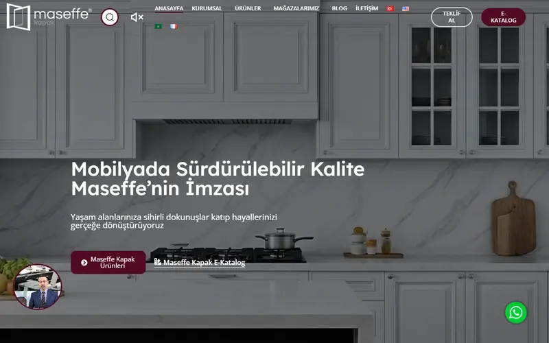 Maseffe Kapak web sitesi ana sayfa ekran görüntüsü