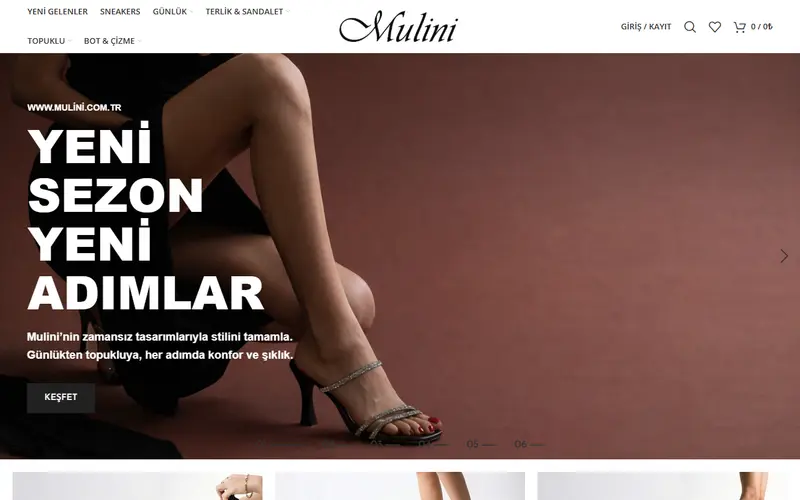 Mulini web sitesi ana sayfa ekran görüntüsü