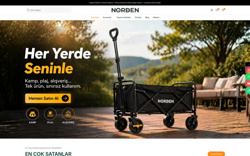 Norden web sitesi ana sayfa ekran görüntüsü